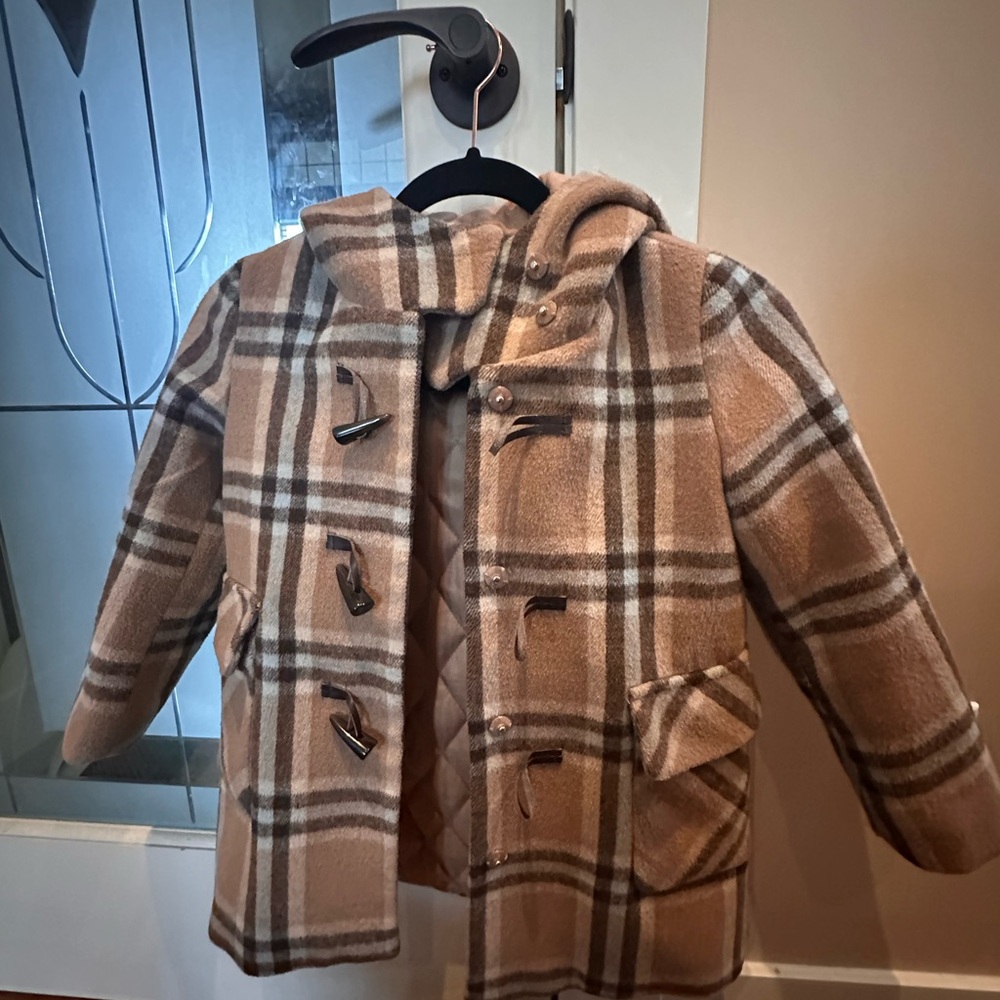 Kid’s Plaid Toggle Coat